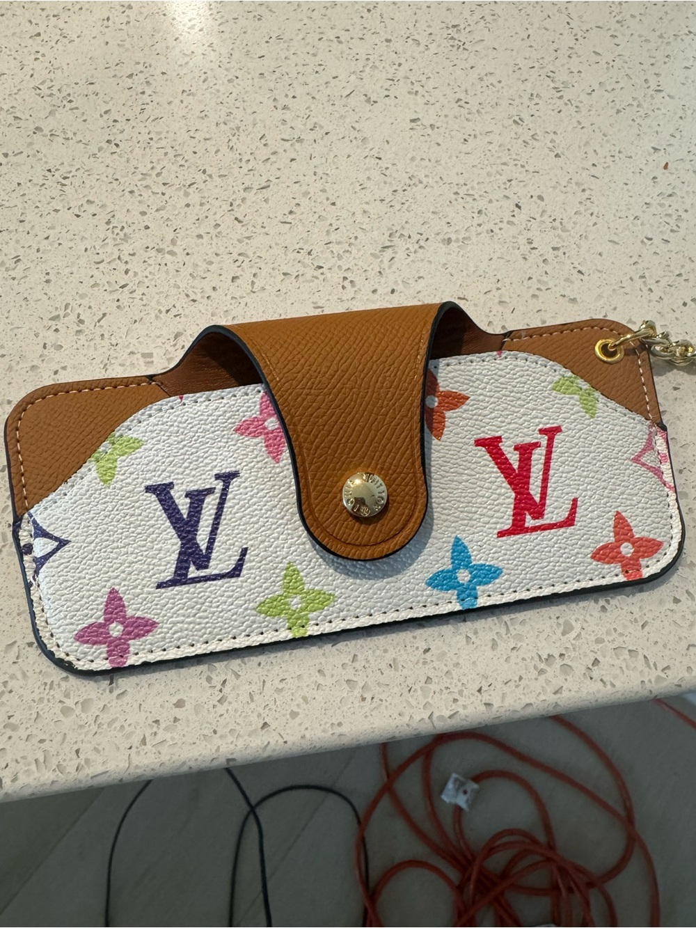 White Multicolor Monogram Sunglasses Case
